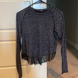 Black and white lululemon open back long sleeve